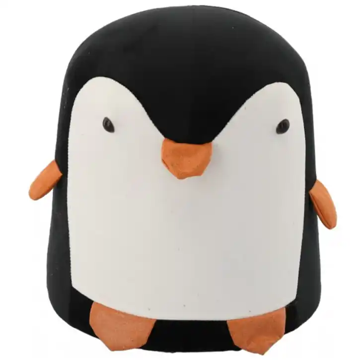Taburet pentru copii, 28x34cm, maxim 50kg, model pinguin negru Nu rata