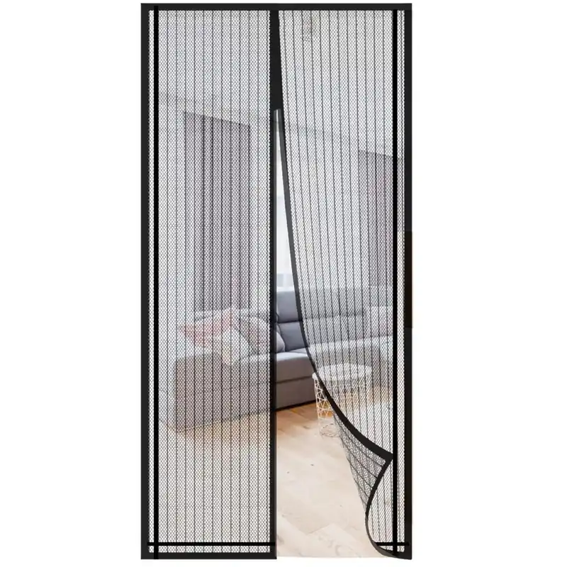 Plasa anti-insecte, inchidere magnetica, latime 80-100cm, inaltime 210-220cm, negru Reduceri