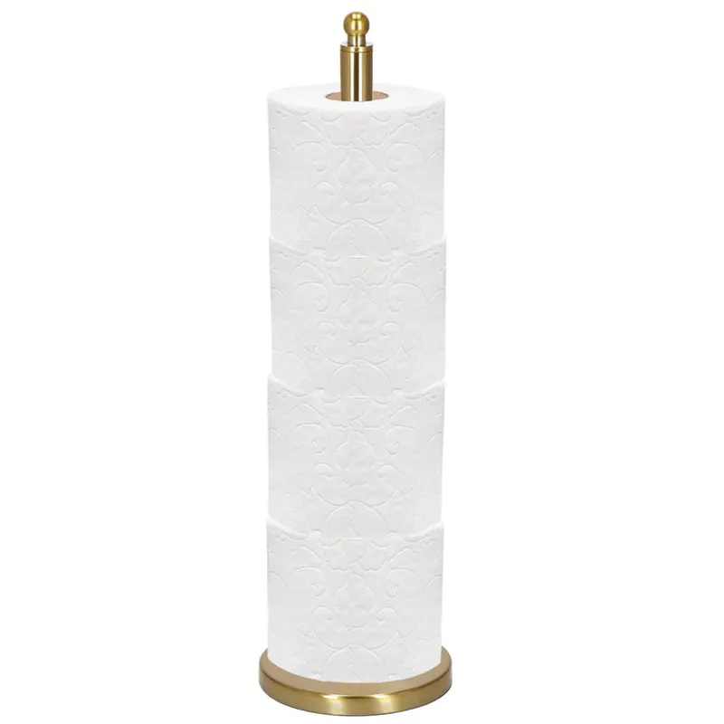 Lichidare de stoc Suport hartie igienica tip tija, 52cm, auriu lucios
