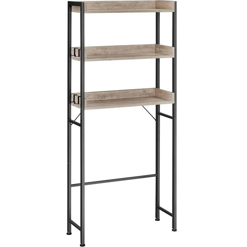Reduceri VASAGLE Raft de depozitare pentru baie, suprapunere peste masina spalat sau vas WC, 25x63x165 cm, gri