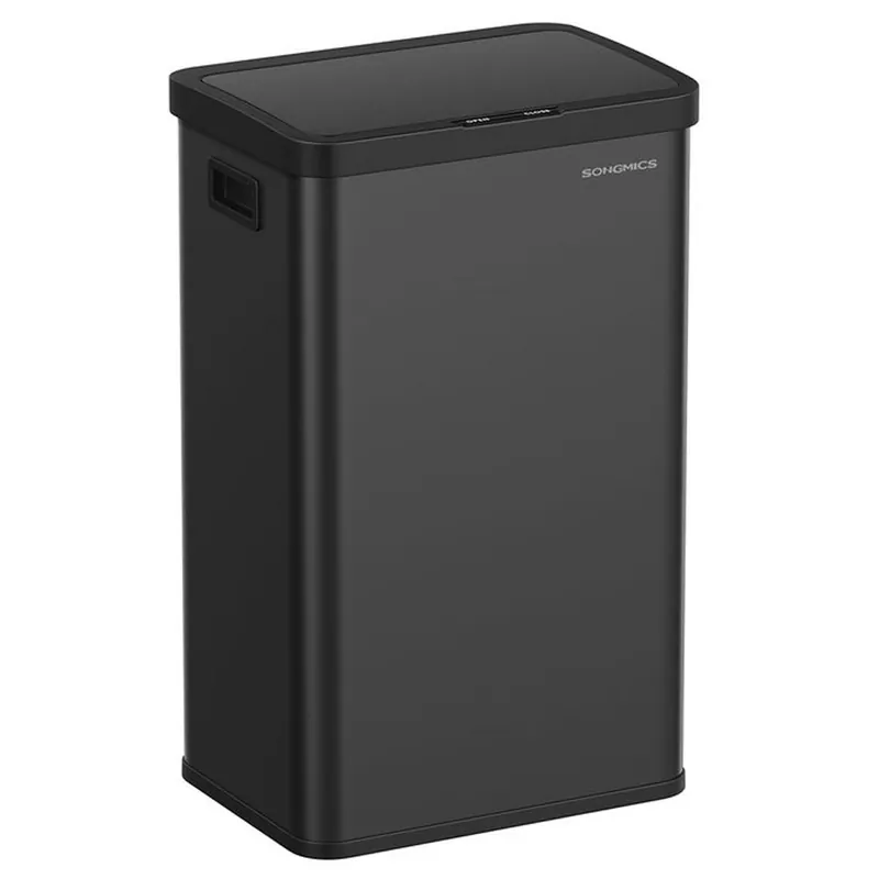 Discount SONGMICS Cos de gunoi din inox, cu senzor si soft-close, 68 litri, 41x30x67 cm, negru