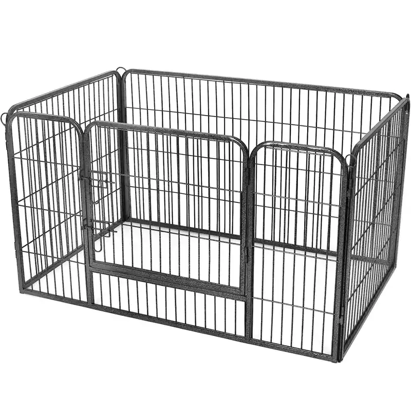 Popular FEANDREA Tarc pentru caini din panouri de fier, cu usa de acces, XXL, 120x80x70 cm, gri