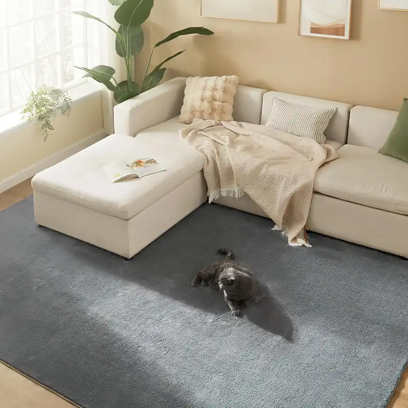 Lichidare de stoc SONGMICS Covor decorativ antiderapant, lavabil la masina, 200×290 cm, gri