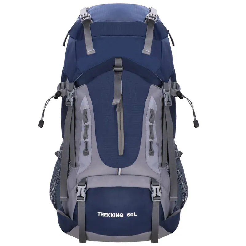 Rucsac tactic militar pentru drumetie, cu husa de ploaie, 60 litri, 25 kg, 70x40x24 cm, gri albastru Retur ușor