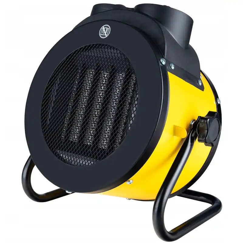 Plată securizată Radiator electric industrial pentru incalzire, 2000W, 3 trepte, termostat, 25x25x17 cm, galben