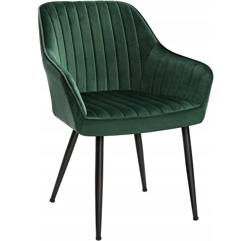 SONGMICS Scaun living tapitat din catifea cu cotiere, sarcina 120 kg, 63x60x85 cm, verde Chilipir