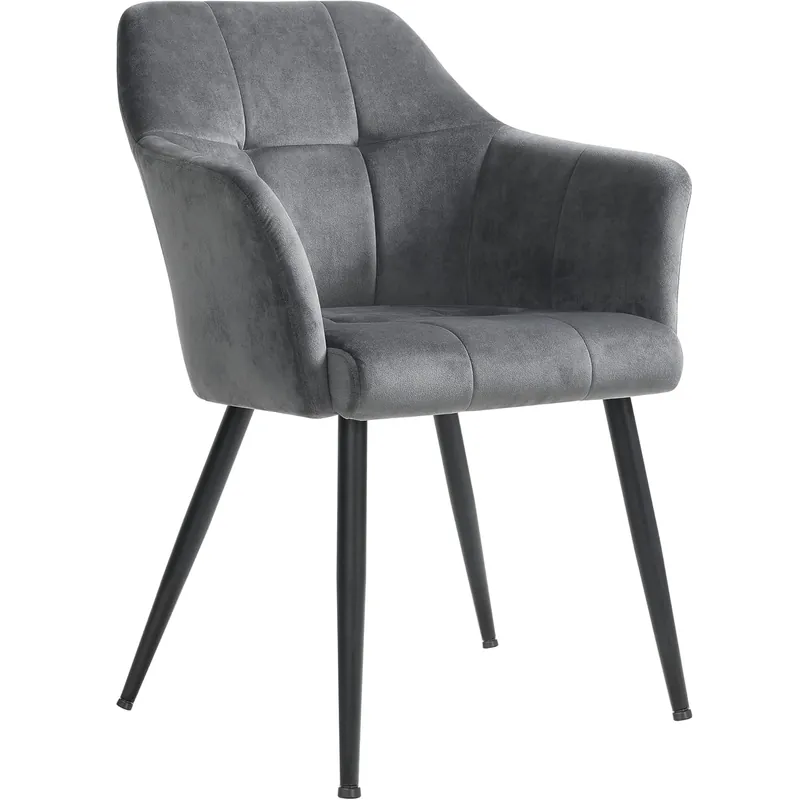 Ofertă specială SONGMICS Scaun living tapitat din catifea cu cotiere, sarcina 110 kg, 61x60x87 cm, gri