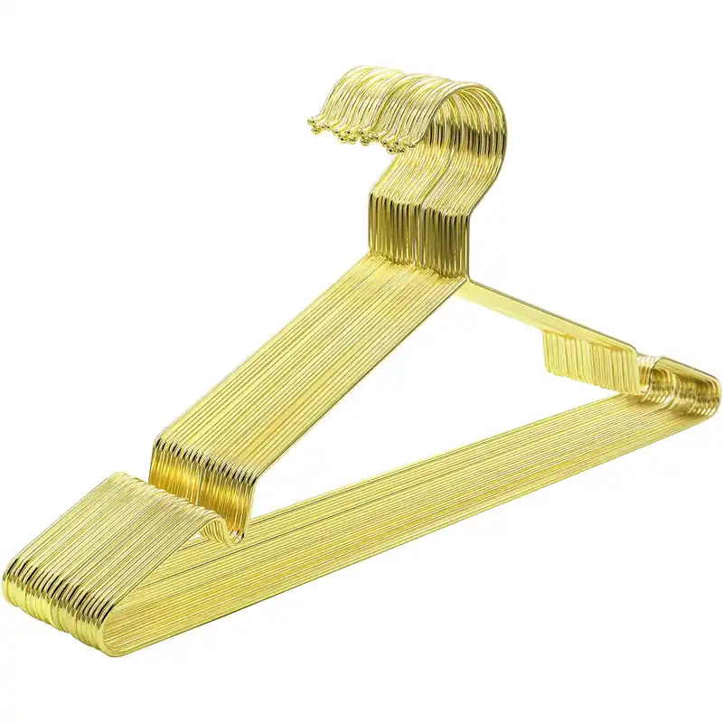 SONGMICS Set de 20 de umerase metalice cu finisaj cromat, design slim antiderapant, 42 cm, auriu Reducere specială