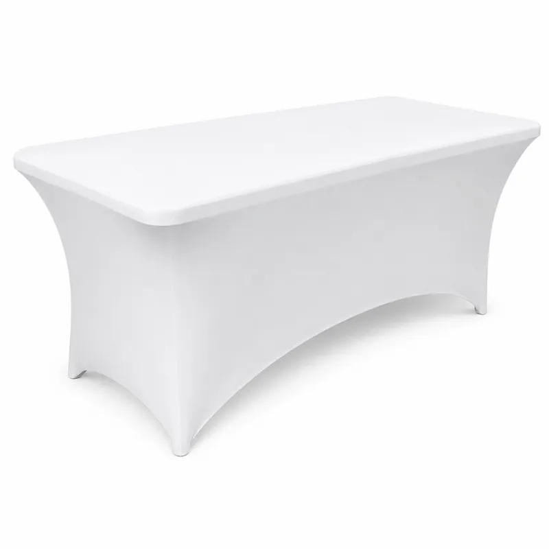 Cel mai bun preț Husa elastica pentru masa gradina sau evenimente, poliester si spandex, 183x76x74 cm, alb