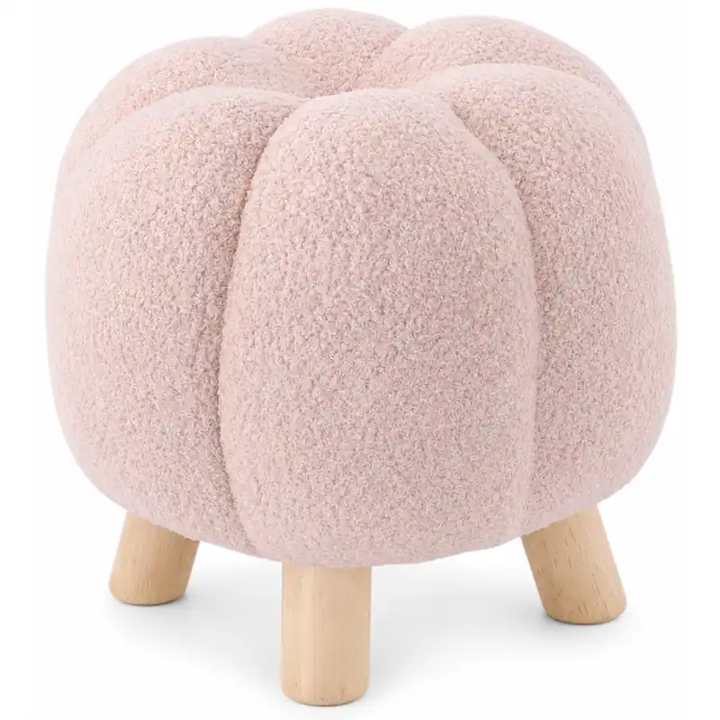 Cumpără online Taburet decorativ pentru living si dormitor, material plusat, 32×30 cm, roz