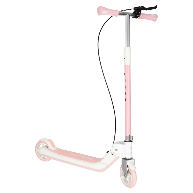 Trotineta pliabila pentru copii, 2 roti cu iluminare LED, frana de mana si picior, reglabila pe inaltime, maxim 100 kg, 73x36x94 cm, roz si alb Vezi acum