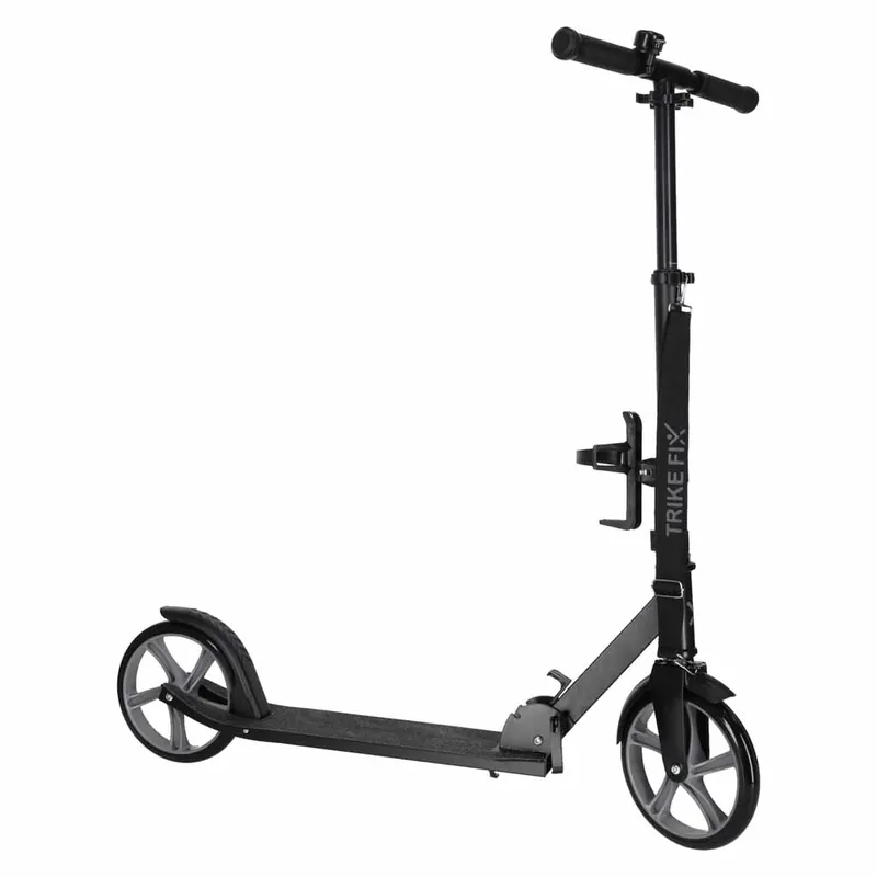 Plată sigură Trotineta urbana pliabila, roti PU 200 mm, ghidon reglabil, frana spate, maxim 100 kg, 90x39x95 cm, negru si gri