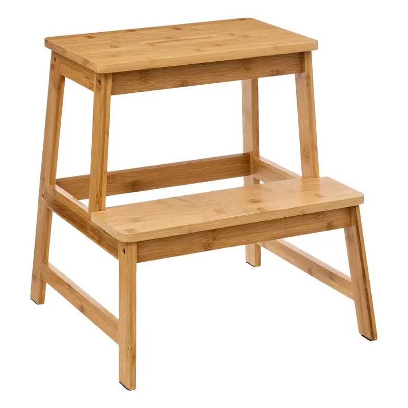 Scaun trepte 5Five Bamboo cu 2 niveluri, bambus, 43x43x47 cm, natur Preț promoțional