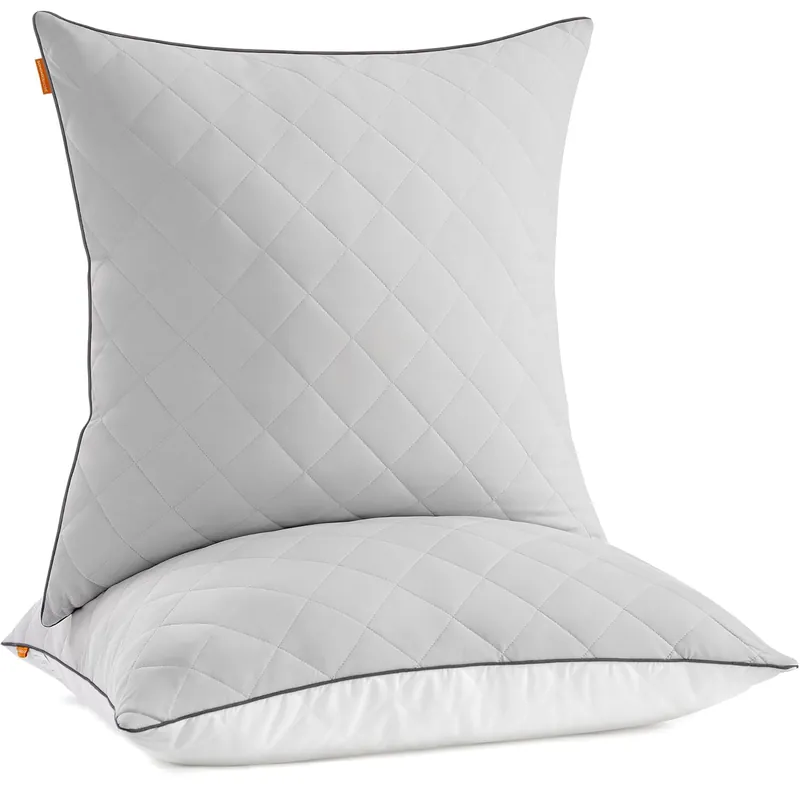 Ofertă specială SONGMICS Set de 2 perne reversibile cu 2 fete pentru iarna sau vara, 80×80 cm, umplutura 1200 g, alb