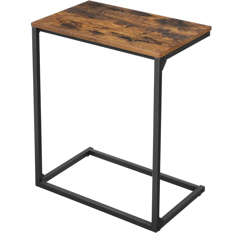 RESIGILAT VASAGLE Masa laterala pentru laptop sau servire masa, stil industrial, 55x35x66cm, maro rustic si negru Popular