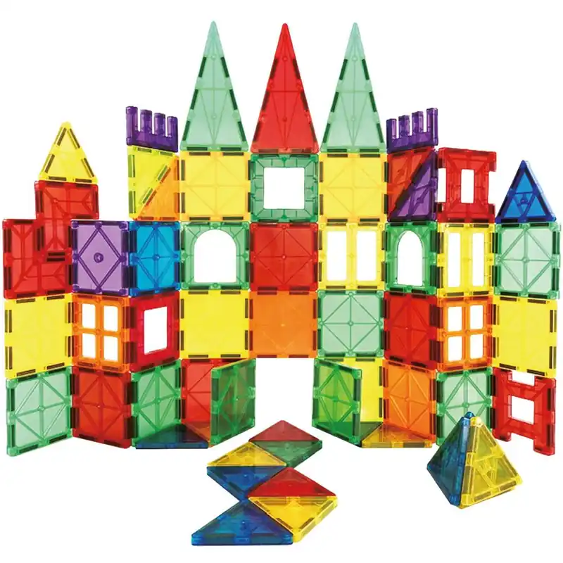 Popular Set de constructie din piese magnetice educative pentru copii 100 de piese, multicolor