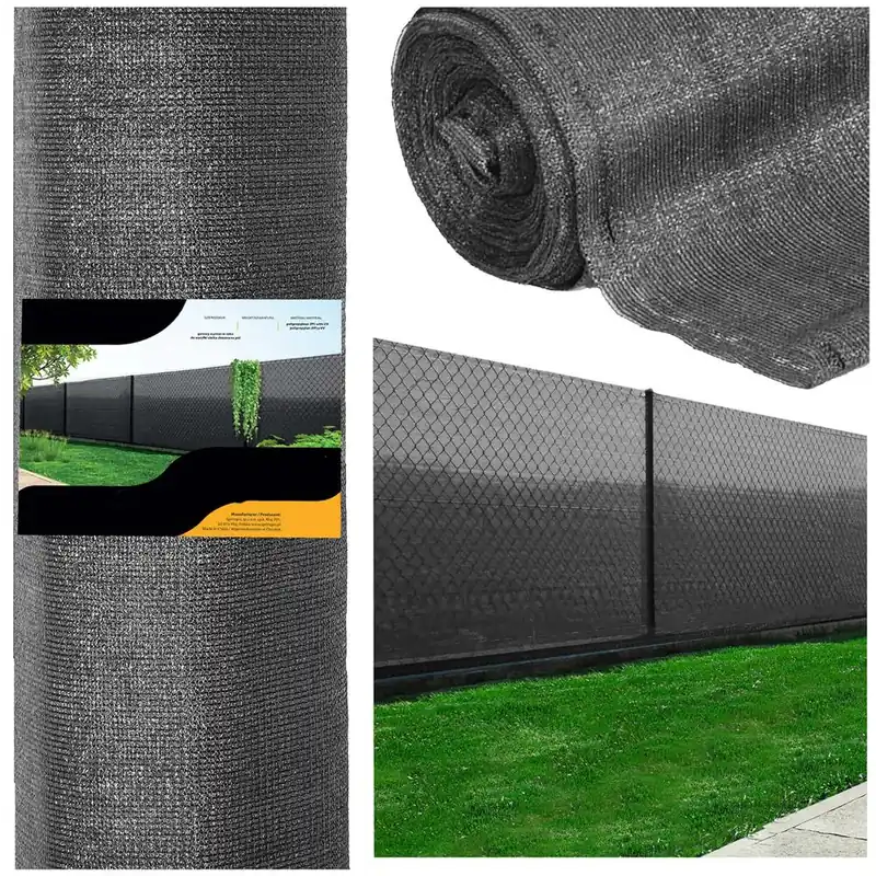 Plasa umbrire si intimitate pentru gard, 1.5m latime, 50m lungime, 65g densitate 62%, antracit deschis Preferatul clienților