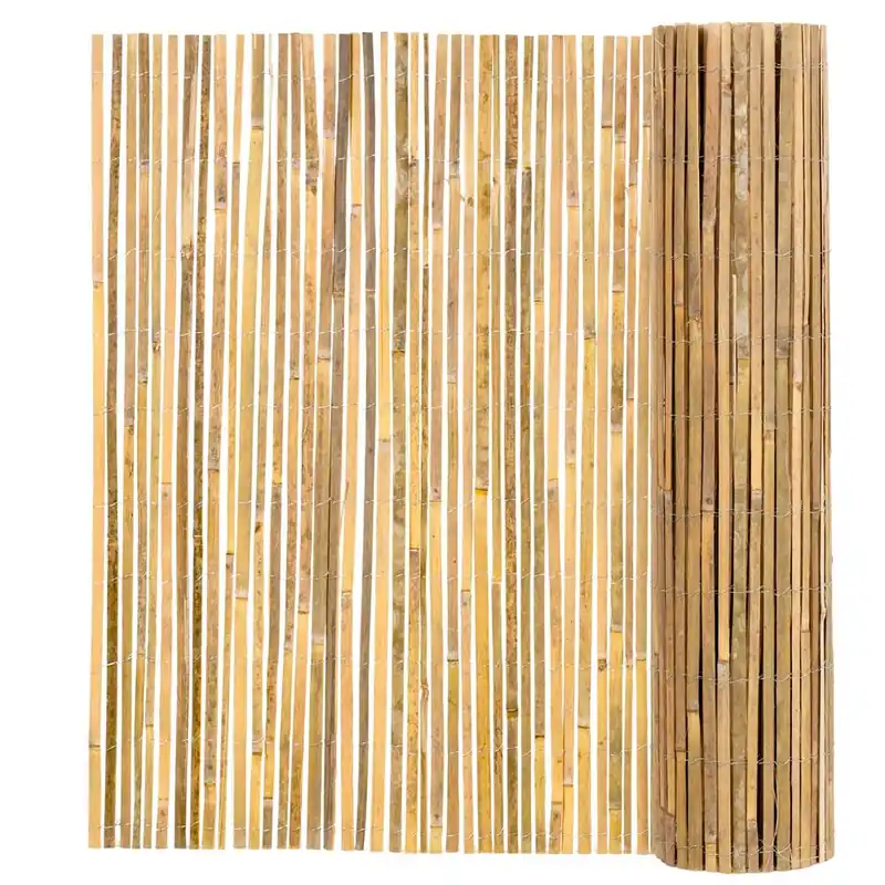 Ofertă limitată Panou paravan gard din bambus natural, inaltime 120 cm, lungine 300 cm, lamele 15mm, maro natur