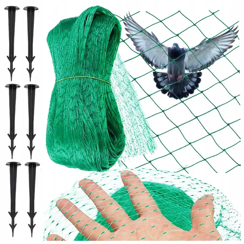 Reducere extra Plasa anti pasari pentru pomi fructiferi si vita de vie, ochiuri 15×15 mm, polipropilena, 2×5 m, verde