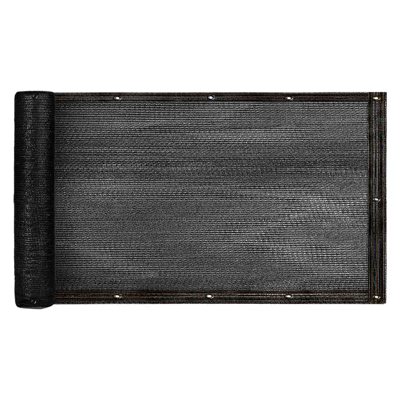 Protectie balcon din plasa PVC, cu inele metalice pentru prindere, 105×500 cm, negru Ofertă