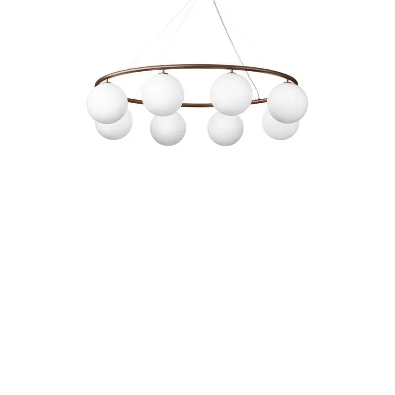Candelabru oval Miira 8, bronz/opal, 8 becuri - Nuura Reduceri