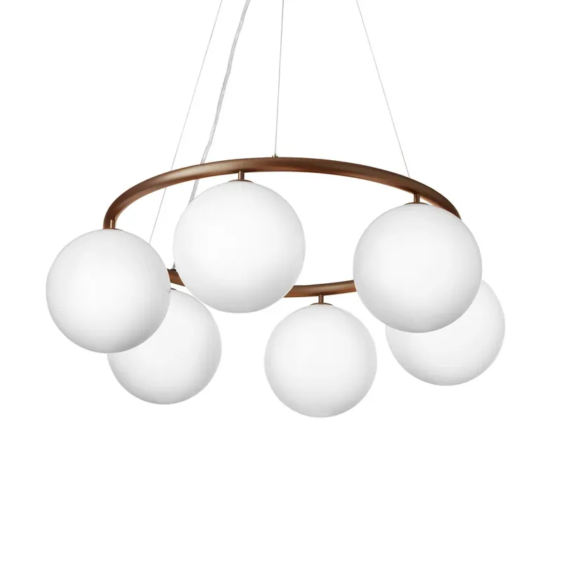 Cumpărături sigure Candelabru circular Miira 6, Ø 80 cm, bronz/opal - Nuura