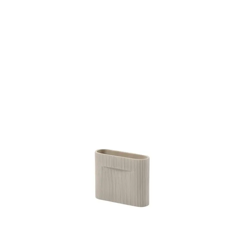 Cumpărături sigure Ridge Vase H16,5 Beige - Muuto
