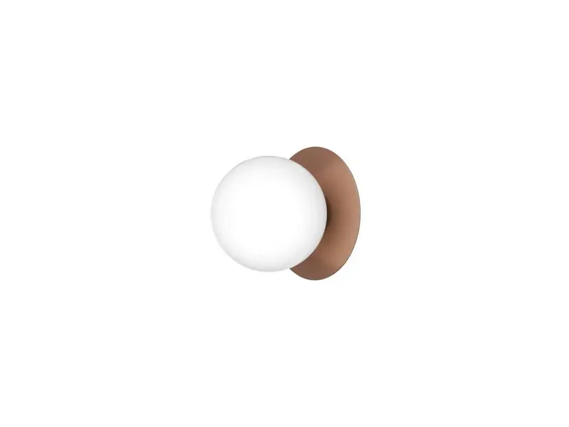 Retur ușor Aplică de perete Liila, bronz/opal, Ø 16,5 cm, IP54 - Nuura