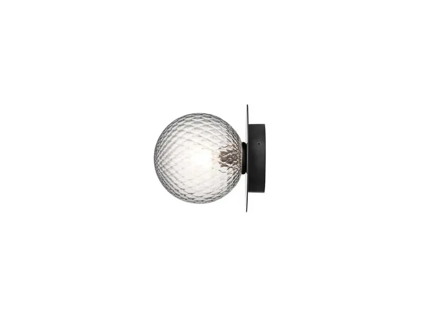 Noutate Aplică de perete pentru exterior Liila, negru/transparent, Ø 16,5 cm, IP54 -