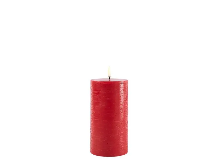 Lumânare Stâlp LED 7,8x15,2 cm Rustic Red - Uyuni Lighting Livrare rapidă