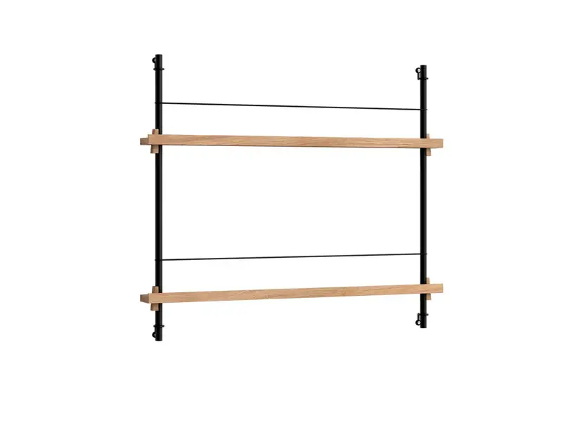 Comandă acum Magazine Shelving 65 Raft Oak/Black - Moebe