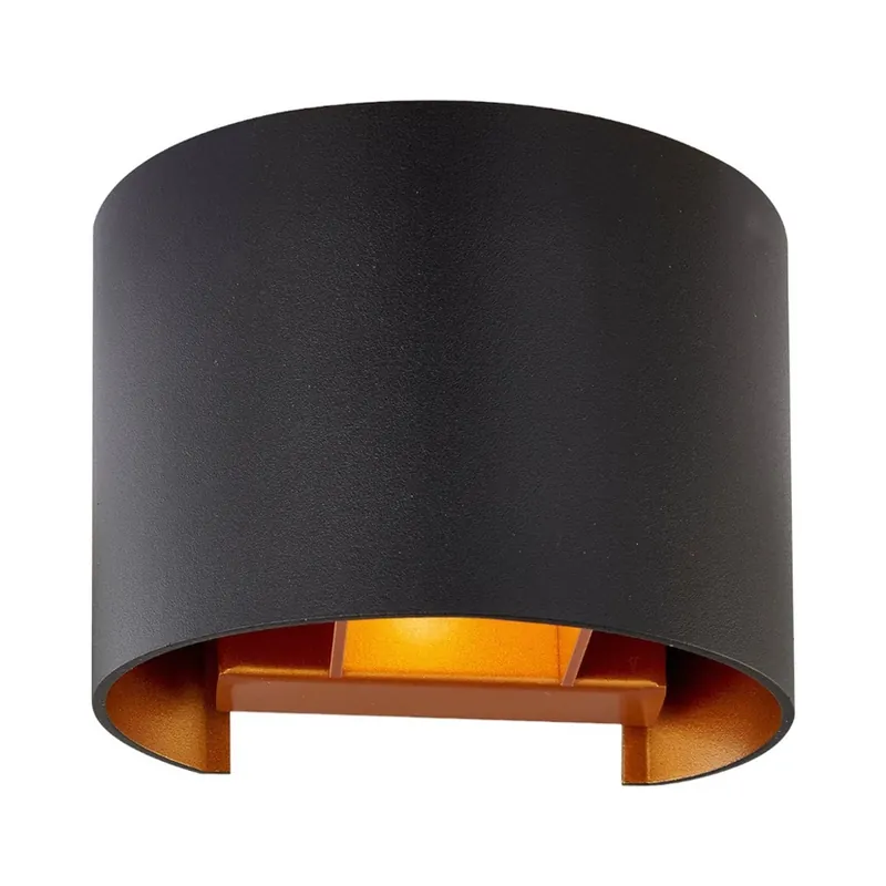 Plată securizată Zuzana Aplică de Perete Round Black/Gold - Arcchio