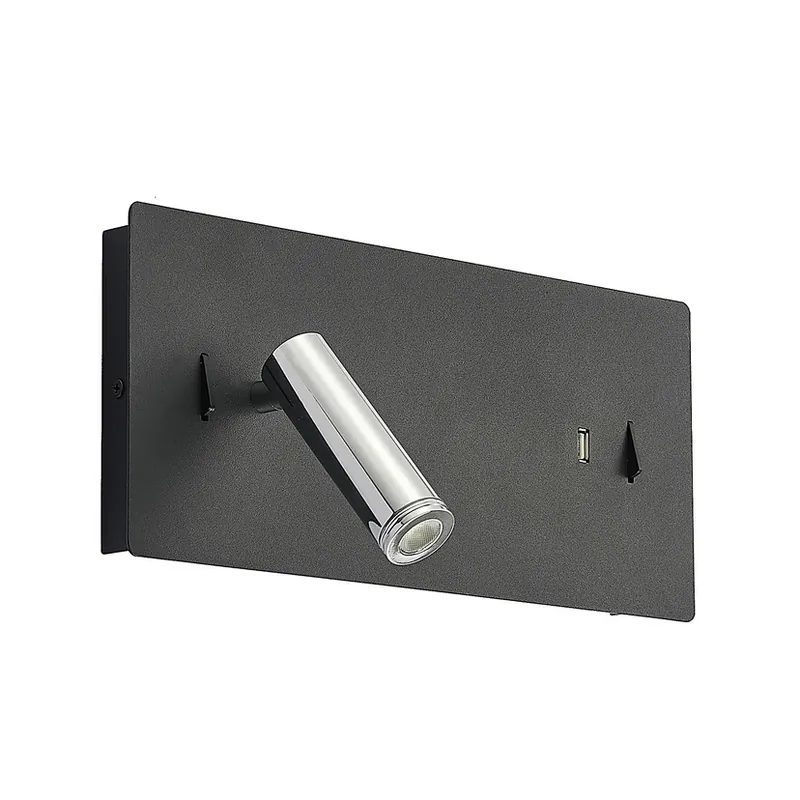 Kimo LED Square Aplică de Perete USB Black - Lucande Cumpără online
