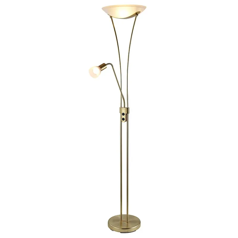 Cel mai bun preț Felicia Lampadar Brass/White - Lindby