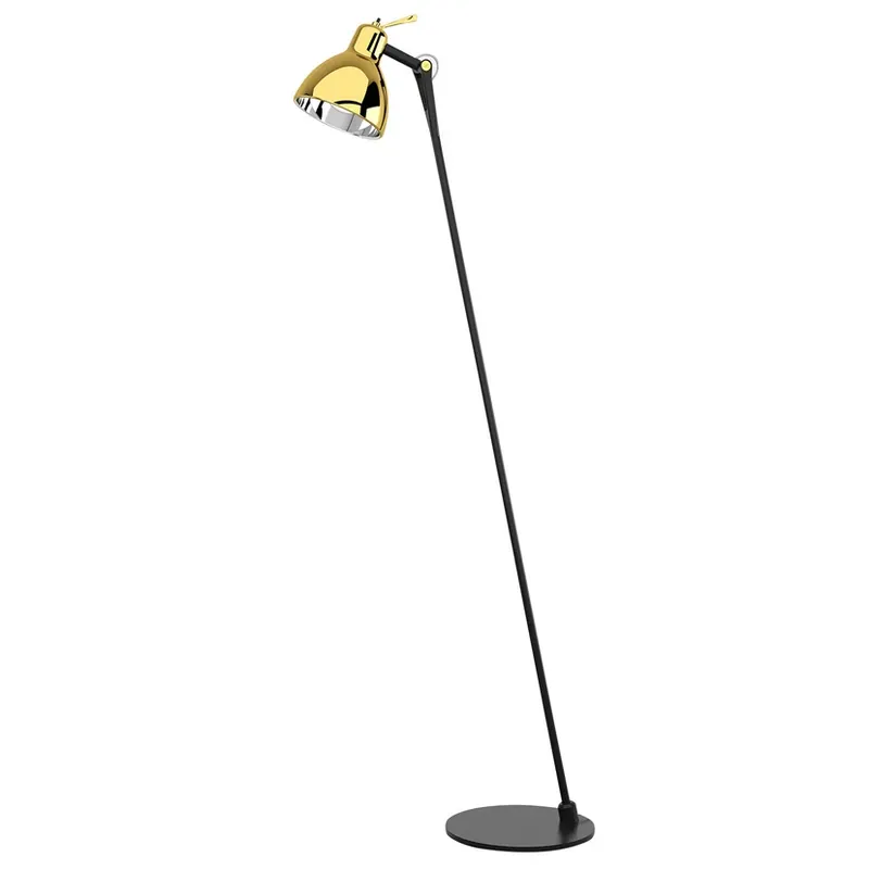 Vezi acum Lampadar Luxy F0 Glam, negru/auriu, abajur din sticlă - Rotaliana