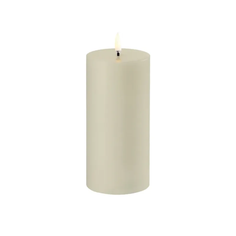 Lumânare LED PILLAR, gri deschis Înălțime 15 cm Ceară - Uyuni Lighting Ieftin