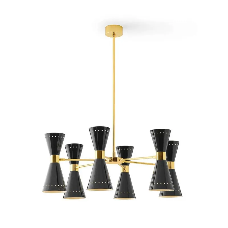 Lampa suspendată Megafono, negru, 80 cm, 12 becuri - Stilnovo Cumpără online