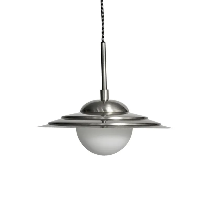 Lampa suspendată Coin argintiu alb sticlă fier E27 - House Doctor Popular