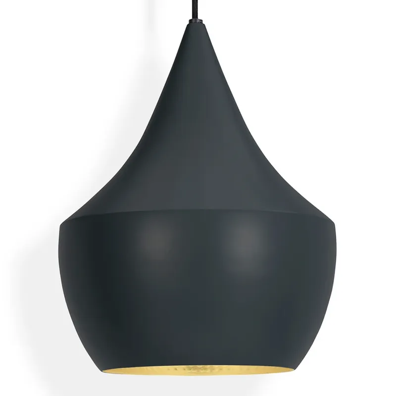 Retur ușor Lampă suspendată LED Beat Fat, negru, Ø 24 cm - Tom Dixon