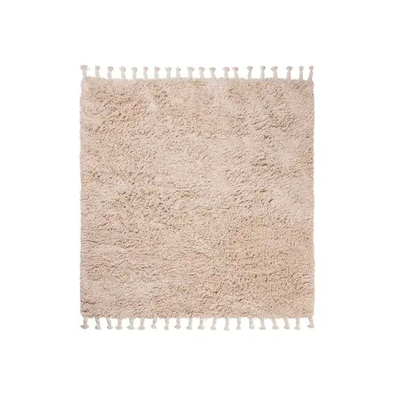 Covor cu fir lung Amass, 140 x 140 cm, crem - ferm LIVING Ofertă exclusivă