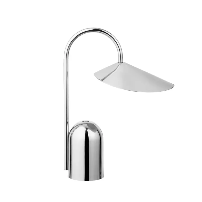 Ultima șansă Lampa de masă cu baterie LED Arum, oțel inoxidabil, înălțime 30 cm - ferm LIVING