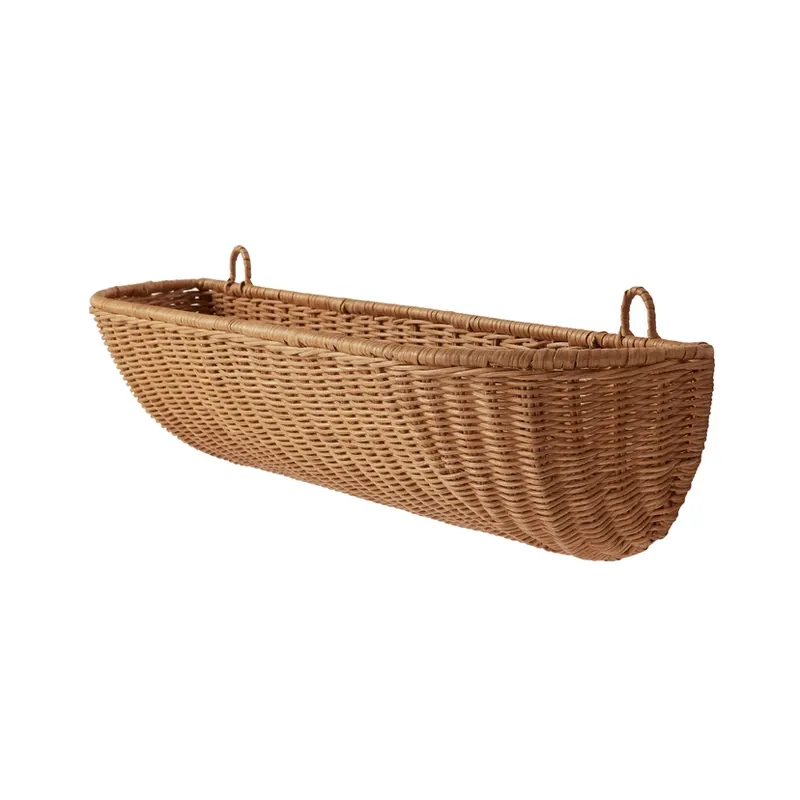 Coș de perete împletit, 75 cm x 25 cm, ratan - ferm LIVING Ofertă limitată