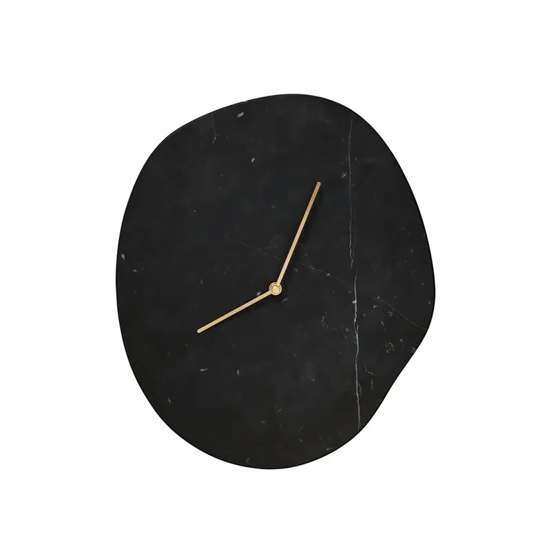 Ceas de perete Melt, negru, marmură, înălțime 33 cm - ferm LIVING Reducere