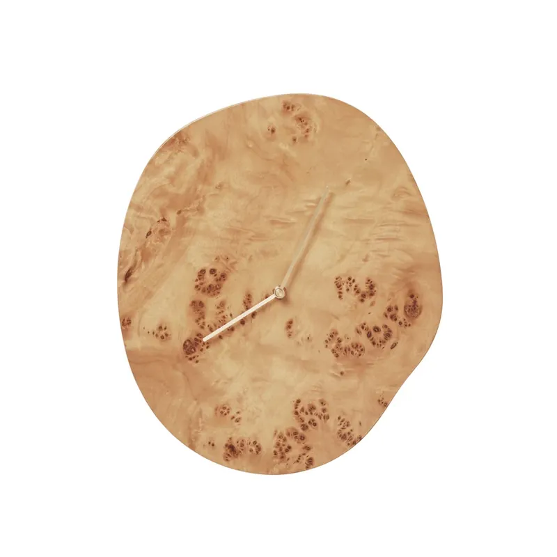 Ceas de perete Melt, culoare naturală, lemn cu fibră vizibilă, înălțime 33 cm - Livrare rapidă