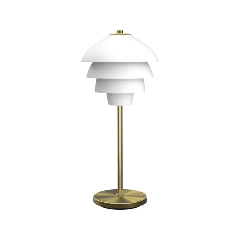 Lampa de masă Valencia, înălțime 41 cm, alb/alamă, G9 - Belid Lichidare de stoc