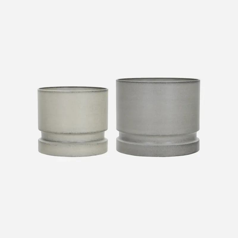 HDPebble Ghiveci de flori, gri, metal, set de 2 - House Doctor Nu rata