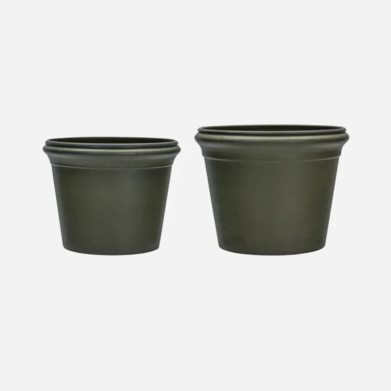 HDIvy Ghiveci de flori, verde închis, metal, set de 2 - House Doctor Reduceri