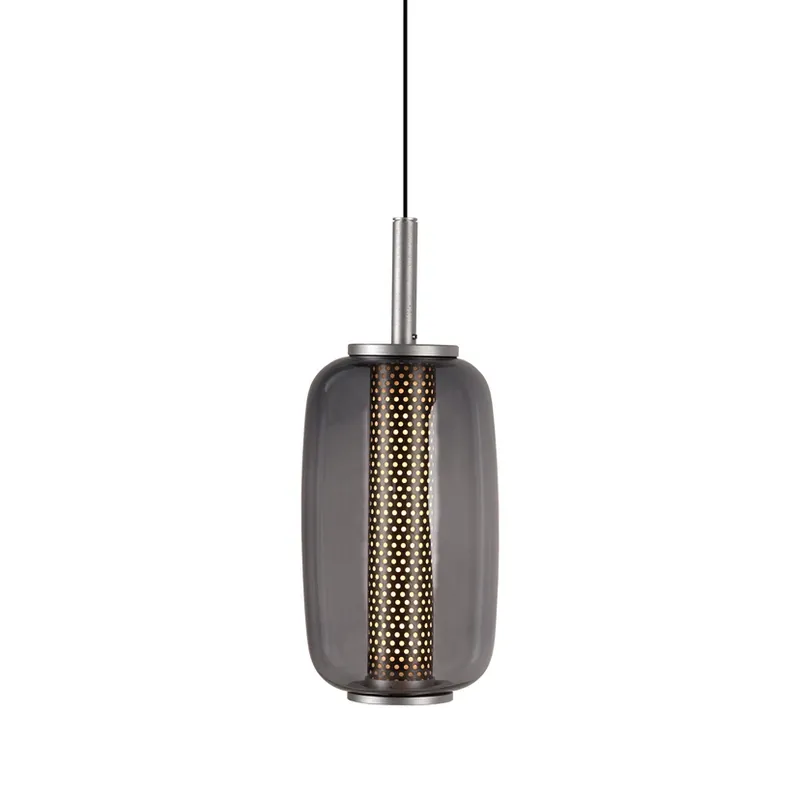 Lampă suspendată LED MIDNIGHT, sticlă, titan, Ø 12,8 cm - Antidark Premium