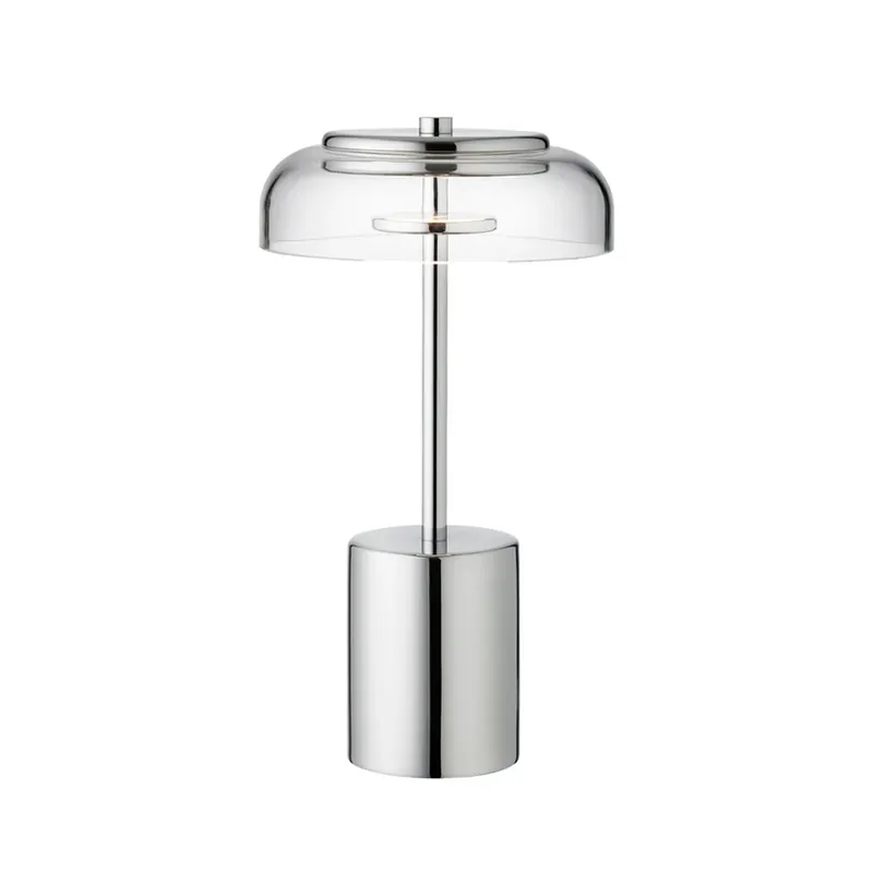 Lampa de masă cu LED-uri Blossi, înălțime 26 cm, crom/transparentă - Nuura Vezi acum