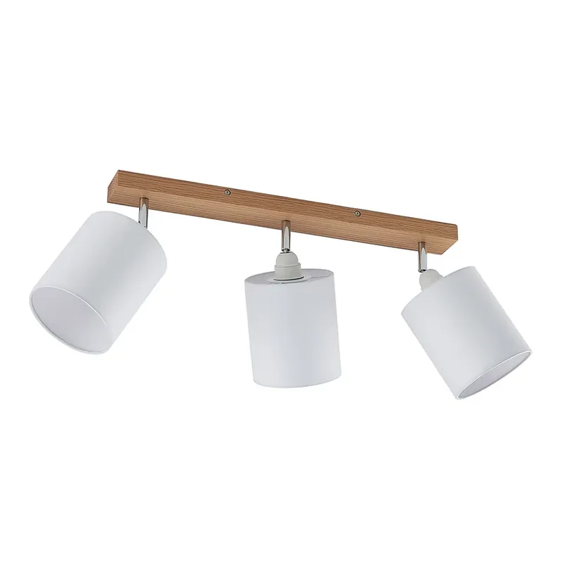 Popular Lindby Spot de tavan Imarin, 56 cm, 3 becuri, alb, lemn